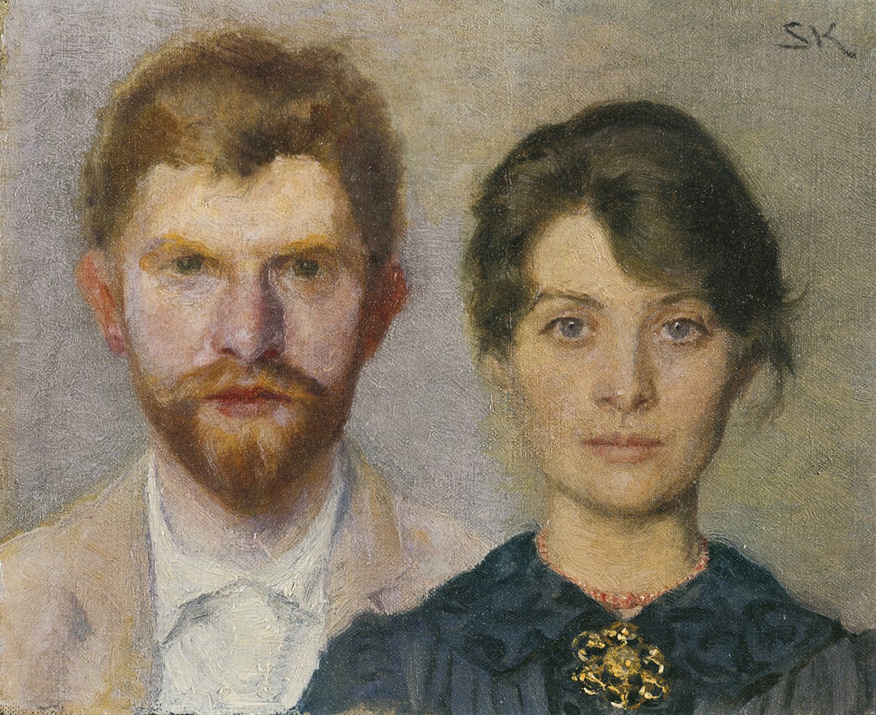 Double-portrait of Marie and P.S. Kroyer av Peder Severin Krøyer