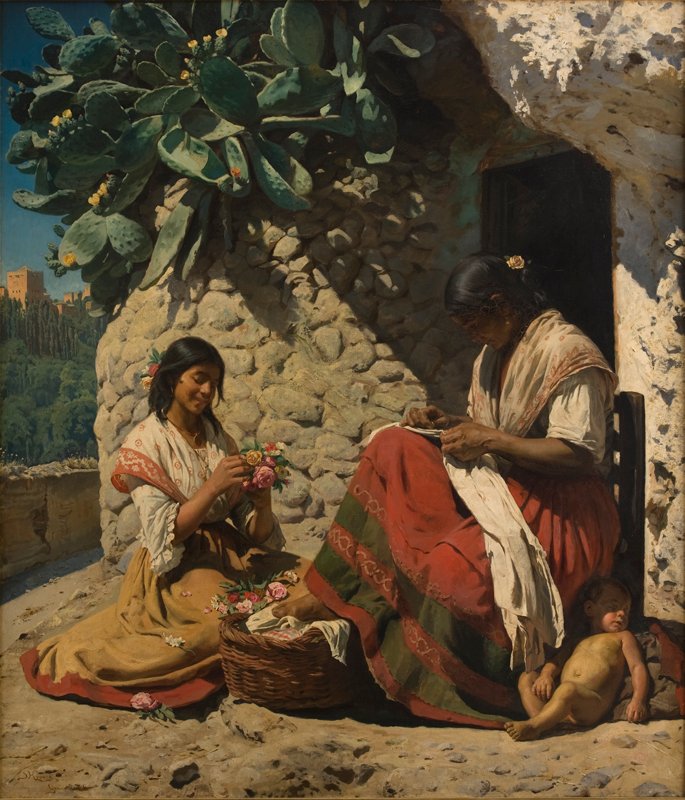 Two gypsy women outside their home  av Peder Severin Krøyer
