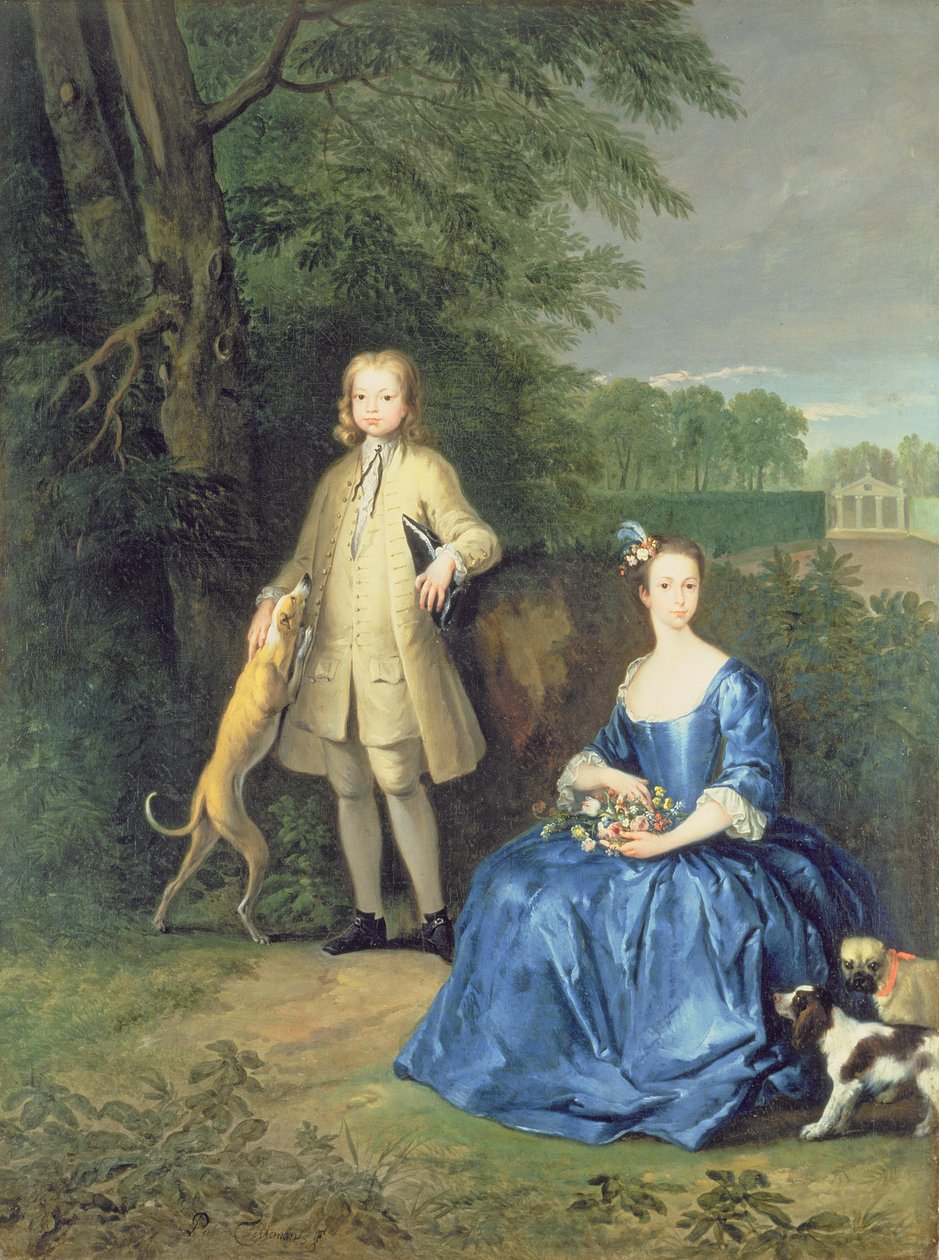 Porträtt av mästare Edward och fröken Mary Macro, 1733 av Peter Tillemans