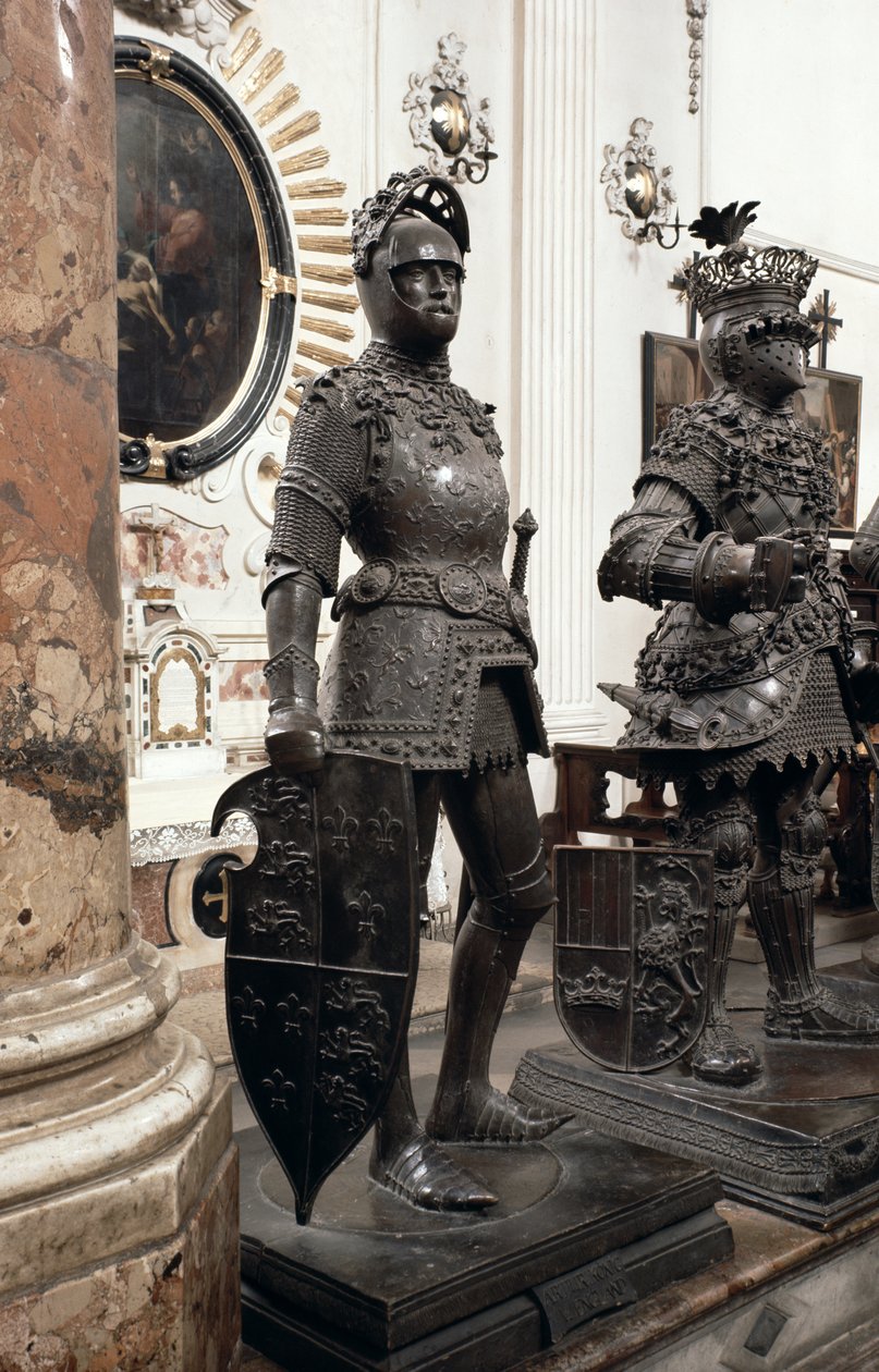 Kung Arthur, staty från Maximilian I:s grav, Innsbruck, 1513 (brons) av Peter Vischer