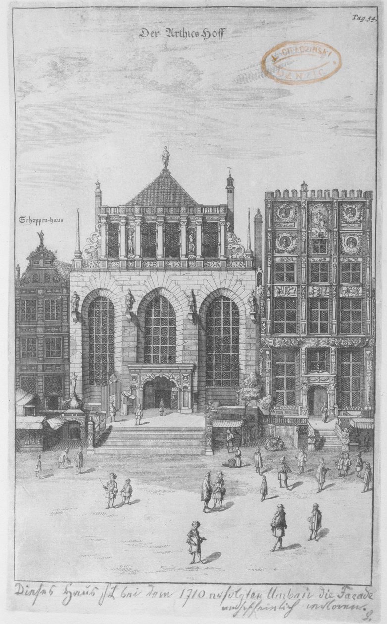 Artus Court, 1687 (etsning på blottningspapper) av Peter Willer