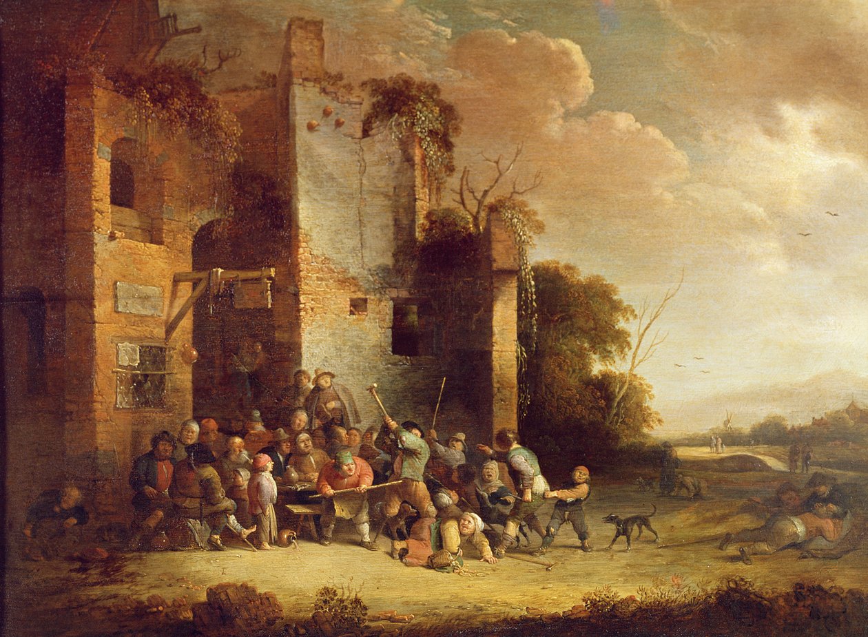 Holländska boer som grälar, 1600-talet av Peter de Bloot