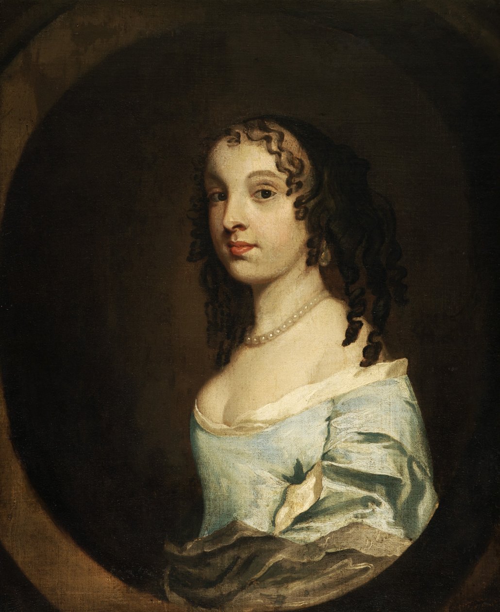 Porträtt av en dam i blått av Peter Lely