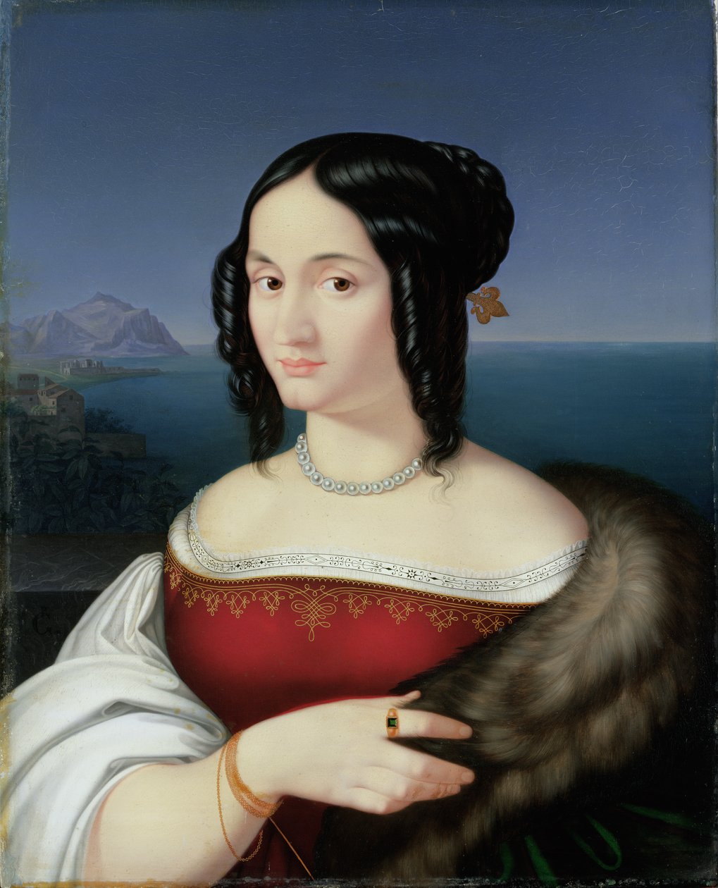 Carolina Grossi, konstnärens första fru, 1813-14 av Peter von Cornelius
