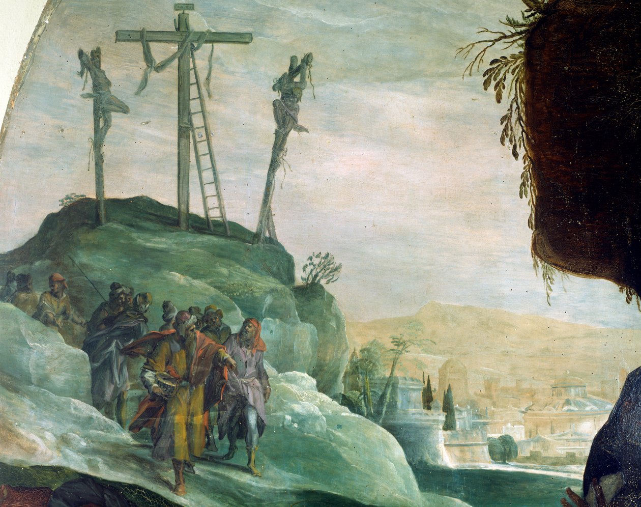 Golgata, detalj från Deposition from Cross av Peter Candid (1548-1628), olja på duk, 294x177 cm av Peter (1548 1628) Candid