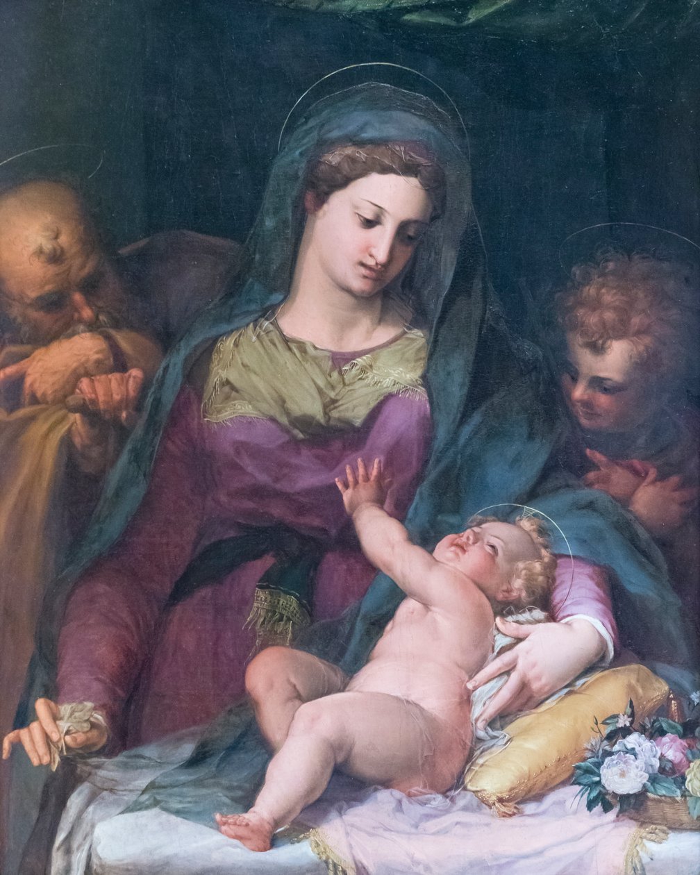 Madonna och barn med den unge St John, före 1585, Pieter de Witte (olja på panel) av Peter (1548 1628) Candid