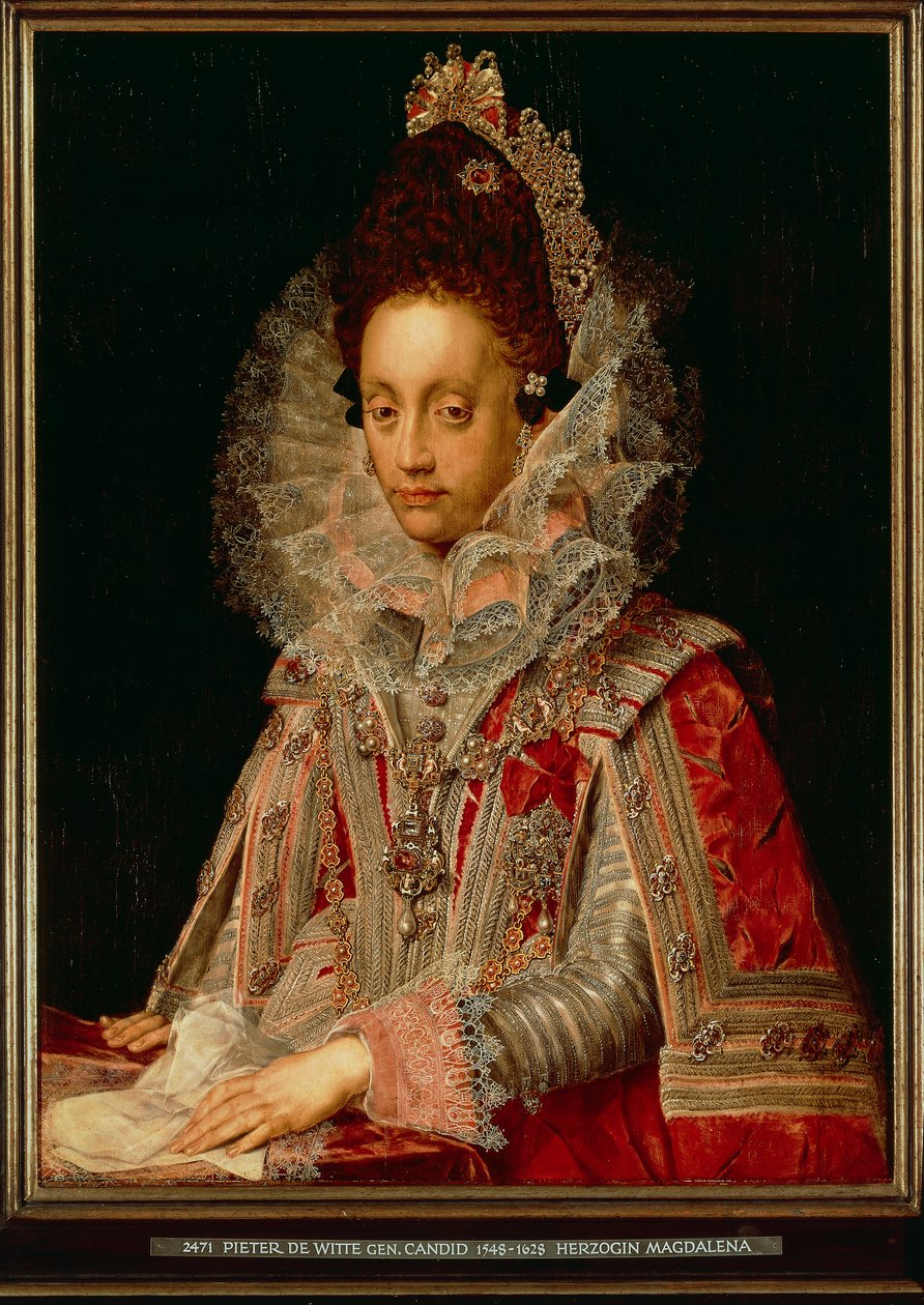 Porträtt av hertiginnan Magdalena, ca 1613 (olja på panel) av Peter Candid