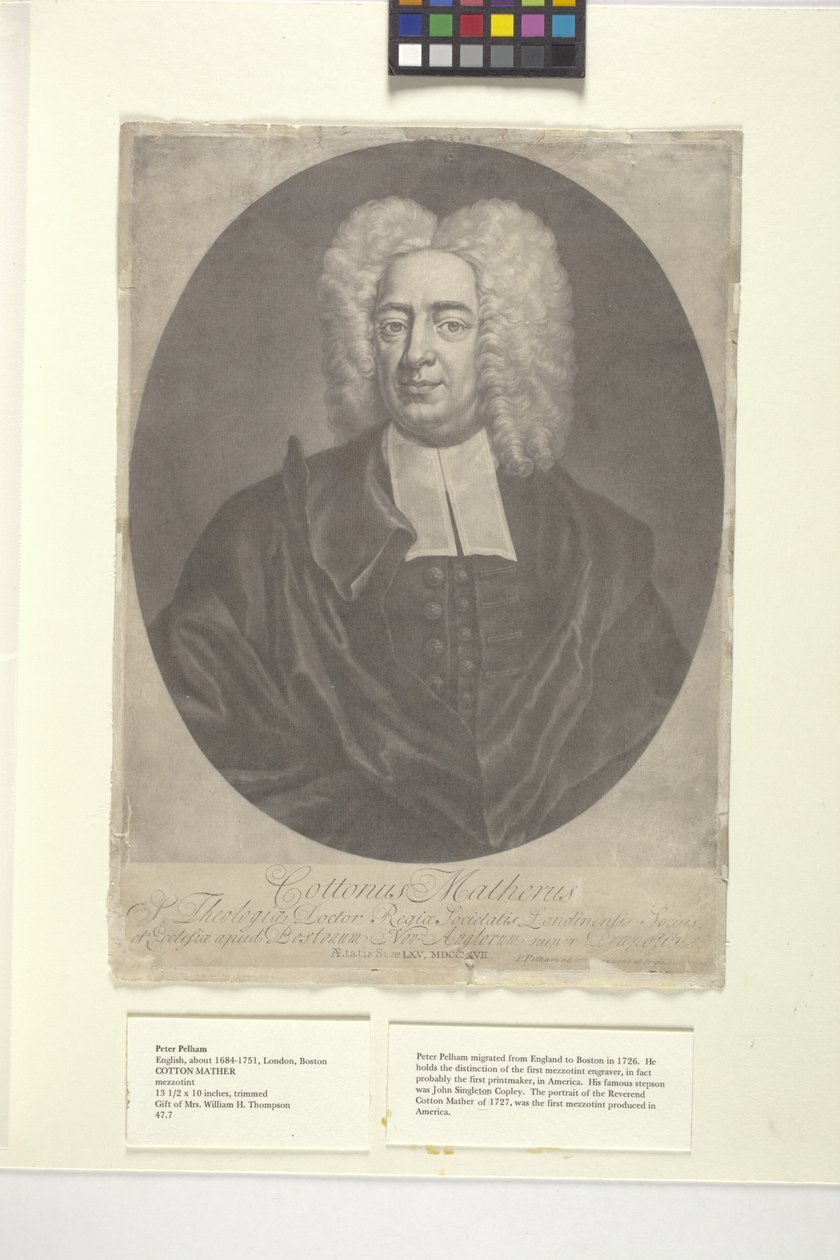 Cotton Mather (bläck) av Peter (after) Pelham