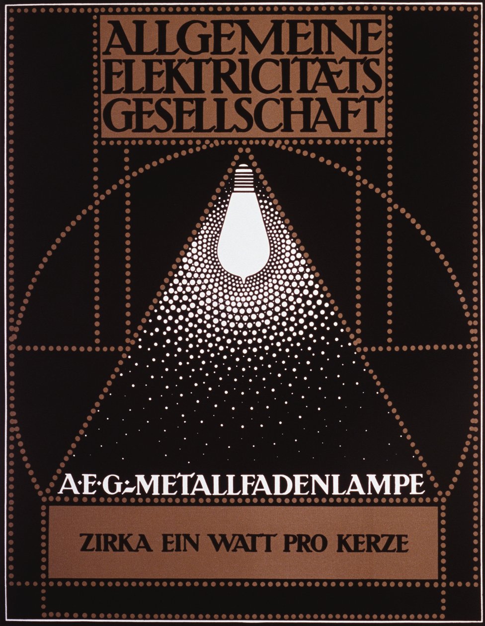 Reklamaffisch för General Electric Company [AEG] 1910 av Peter Behrens