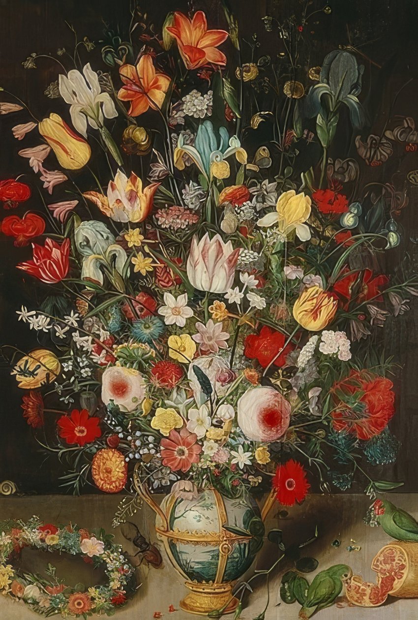 Vas med blommor. Omkring 1620 av Peter Binoit