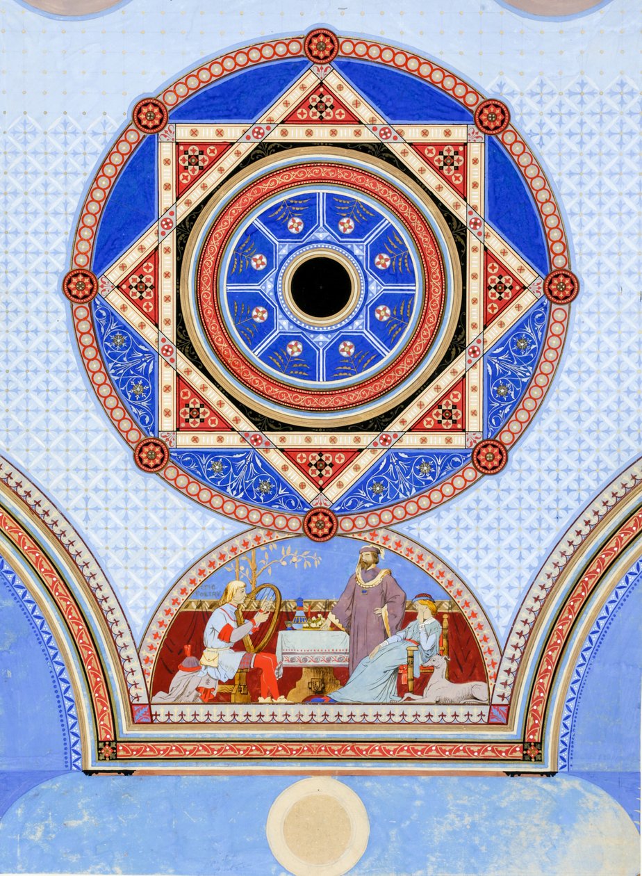 Ottawa Opera House, Ottawa, Illinois, Väggstencildesign, ca. 1875. av Peter Bonnett Wight