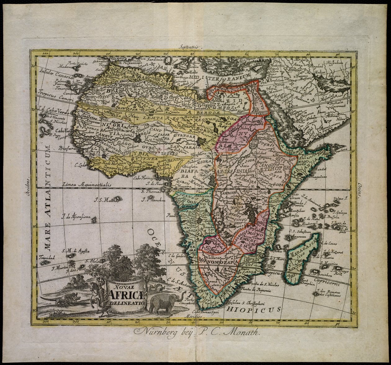 En skiss över Nya Afrika av Peter Conrad Monath