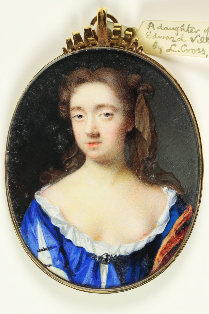 En dotter till Sir Edward Villiers Knight-Marshal (akvarell på veläng) av Peter Cross