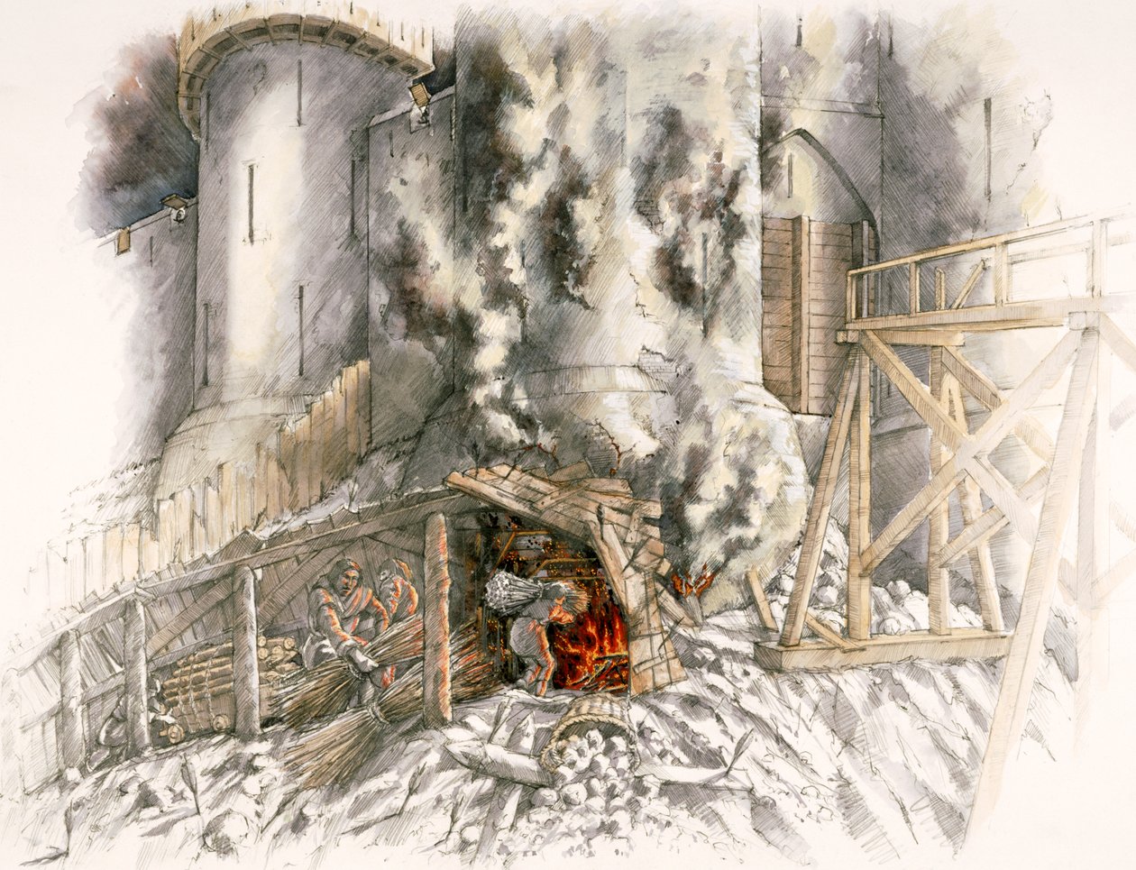 Dover Castle belägring, 1216, c1990-2010 av Peter Dunn