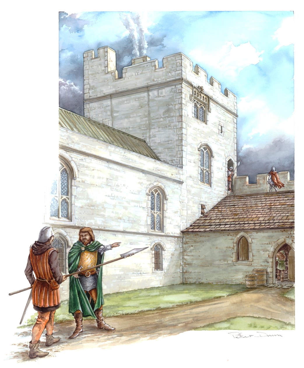 Portchester Castle, mitten av 1300-talet, c1990-2010 av Peter Dunn