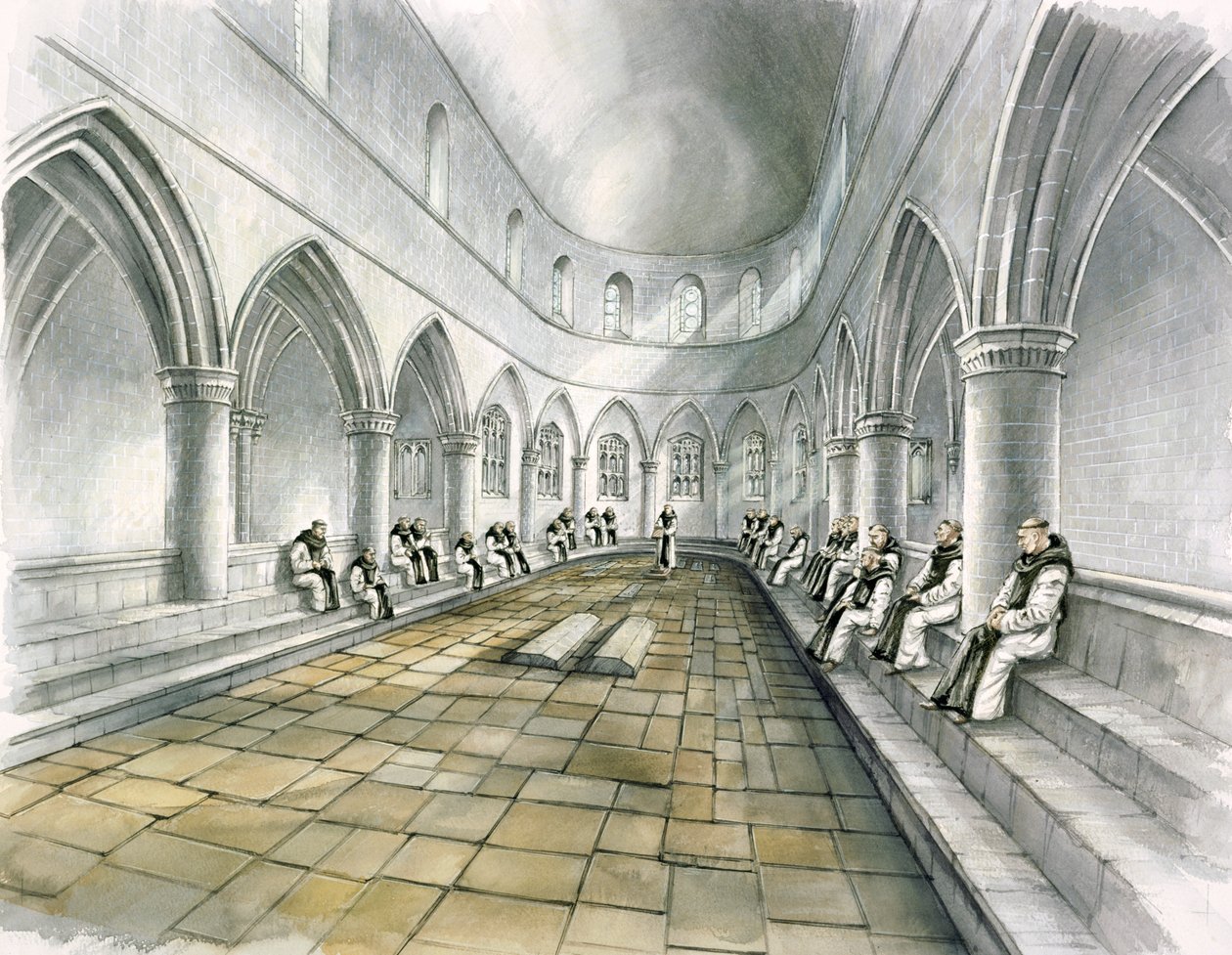 Rievaulx Abbey, 1300-talet, c1990-2010 av Peter Dunn