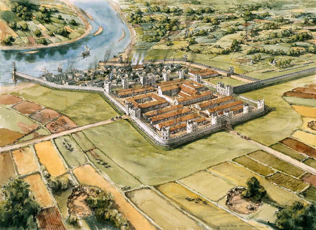 Segedunum romerska fortet, c3: e århundradet, c1990-2010 av Peter Dunn