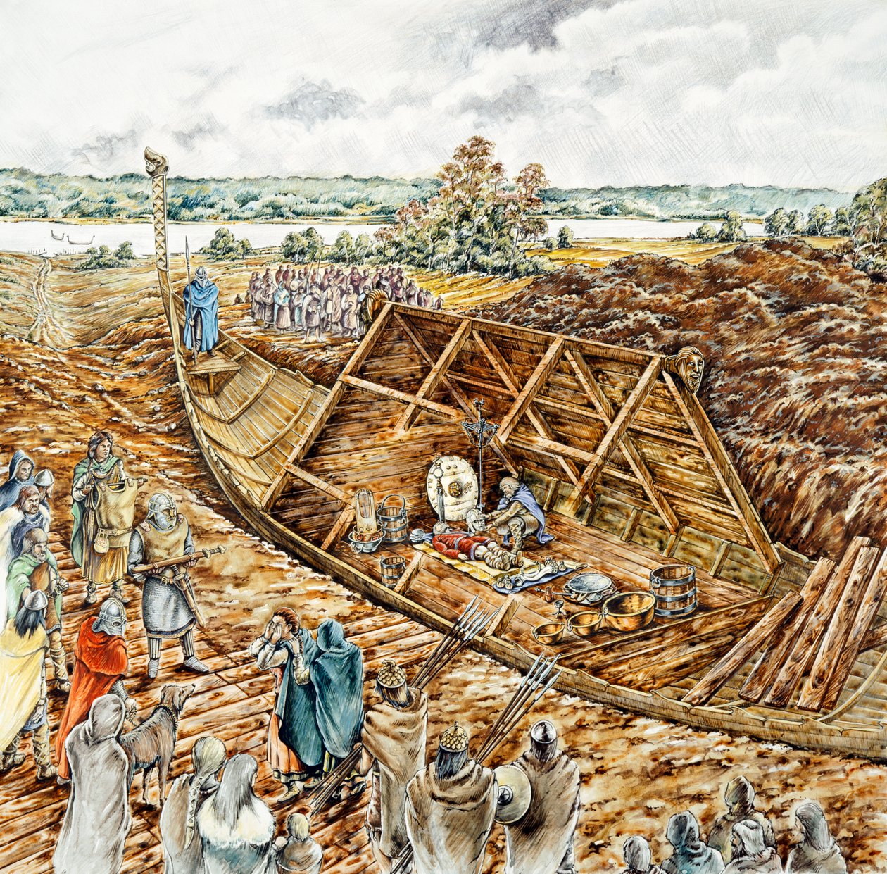 Sutton Hoo skeppsbegravning, 700-talet, 1990-2010 av Peter Dunn