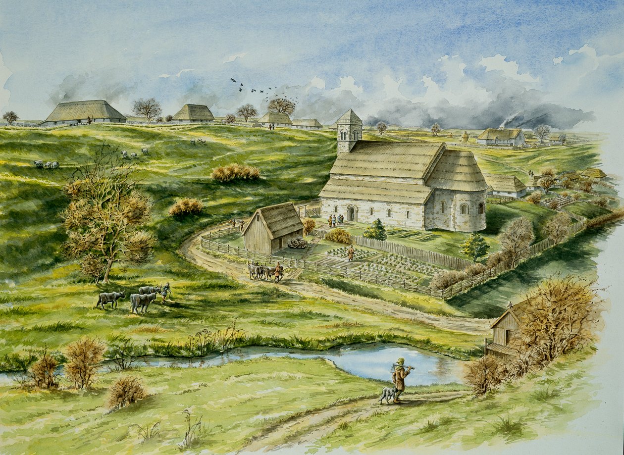 Wharram Percy Medieval Village, sent 1100-tal, c1990-2010 av Peter Dunn