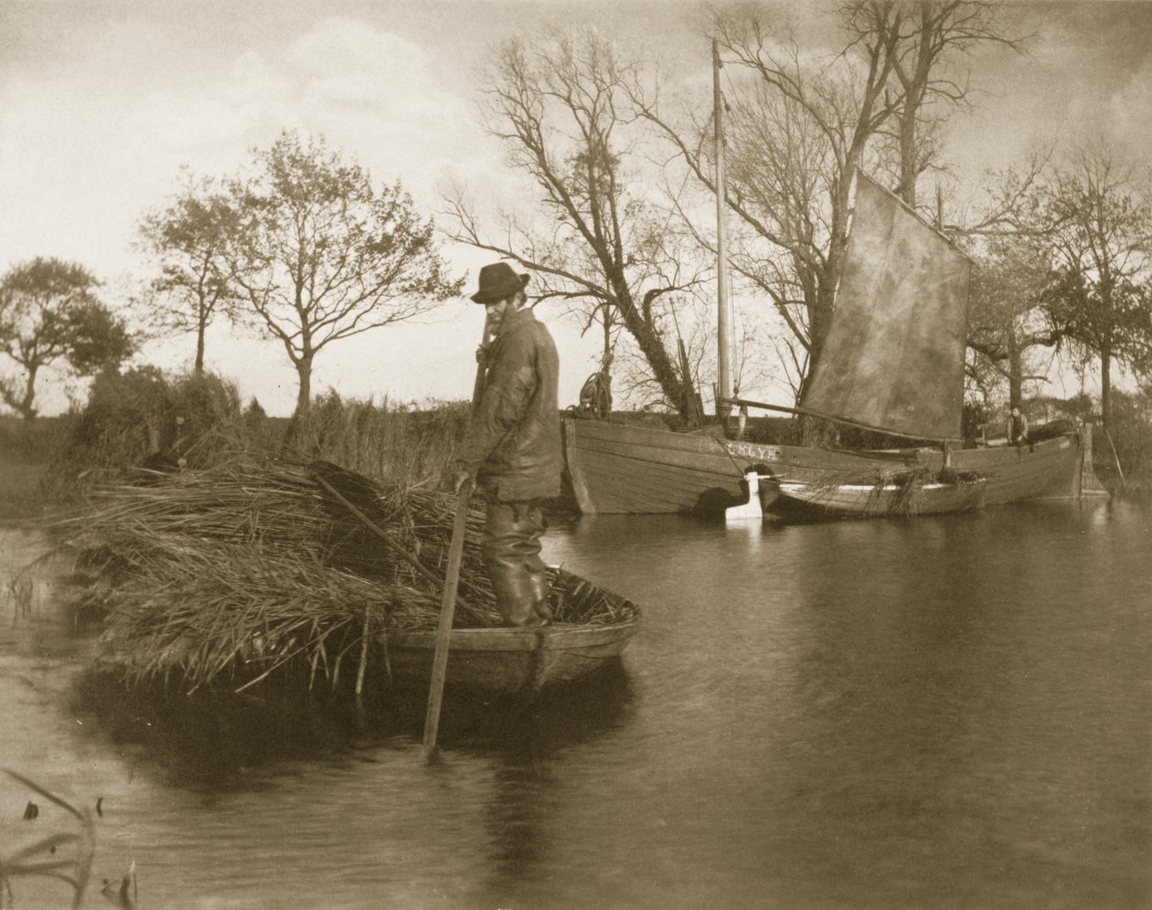 Gladdon Cutter återvänder, liv och landskap på Norfolk Broads, c.1886 av Peter Emerson und Thomas Goodall