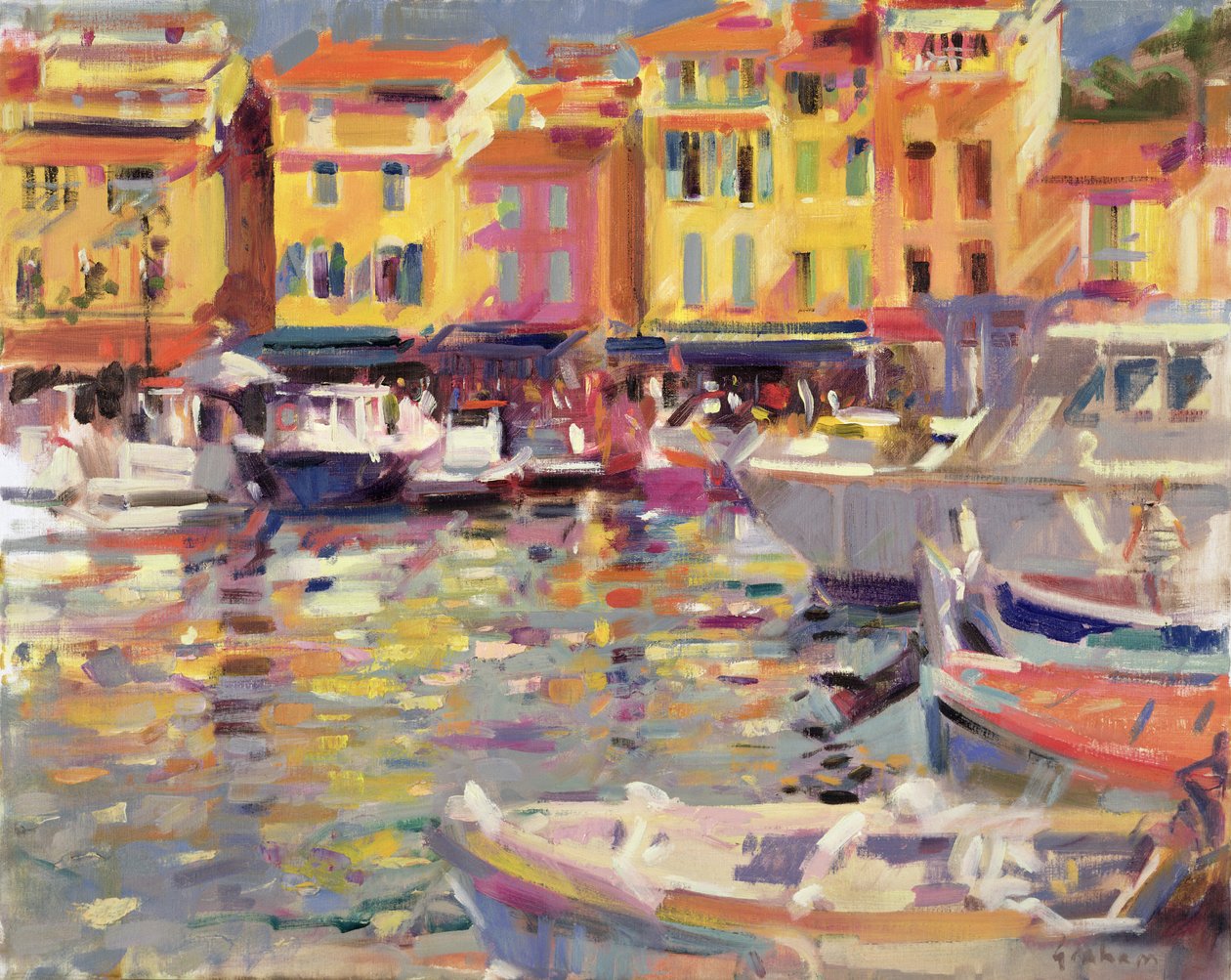 Hamnen i Cassis av Peter Graham (Contemporary)