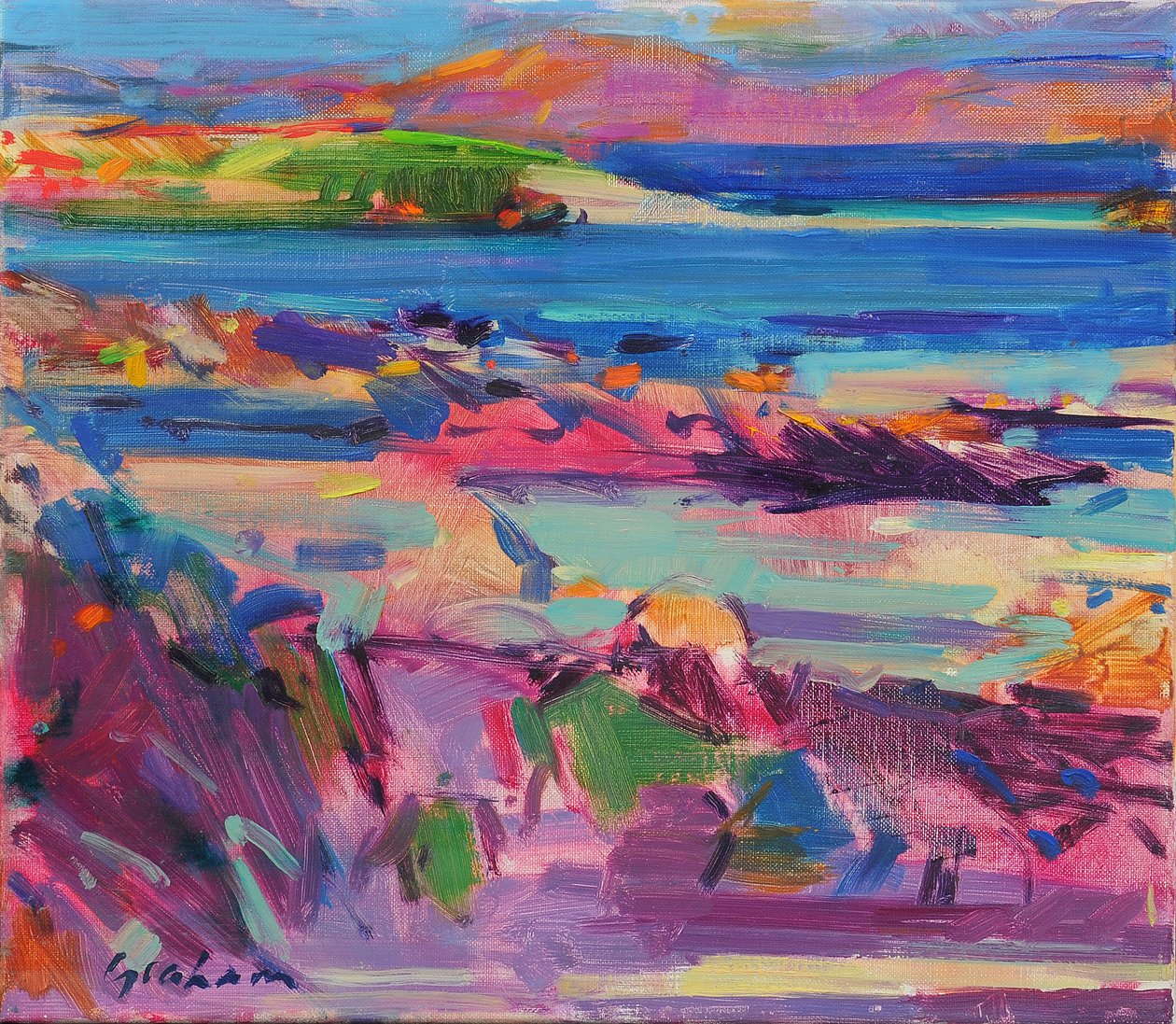 Iona Sun, 2021 (olja på duk) av Peter Graham (Contemporary)