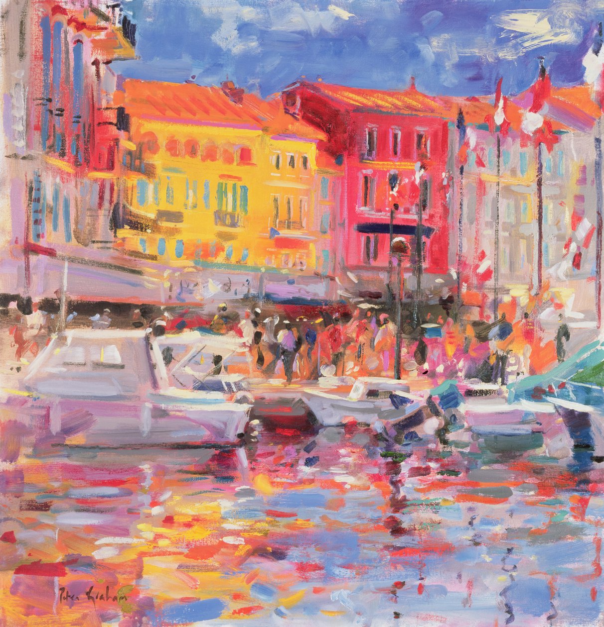 Hamnen i St Tropez, 2002 av Peter Graham (Contemporary)