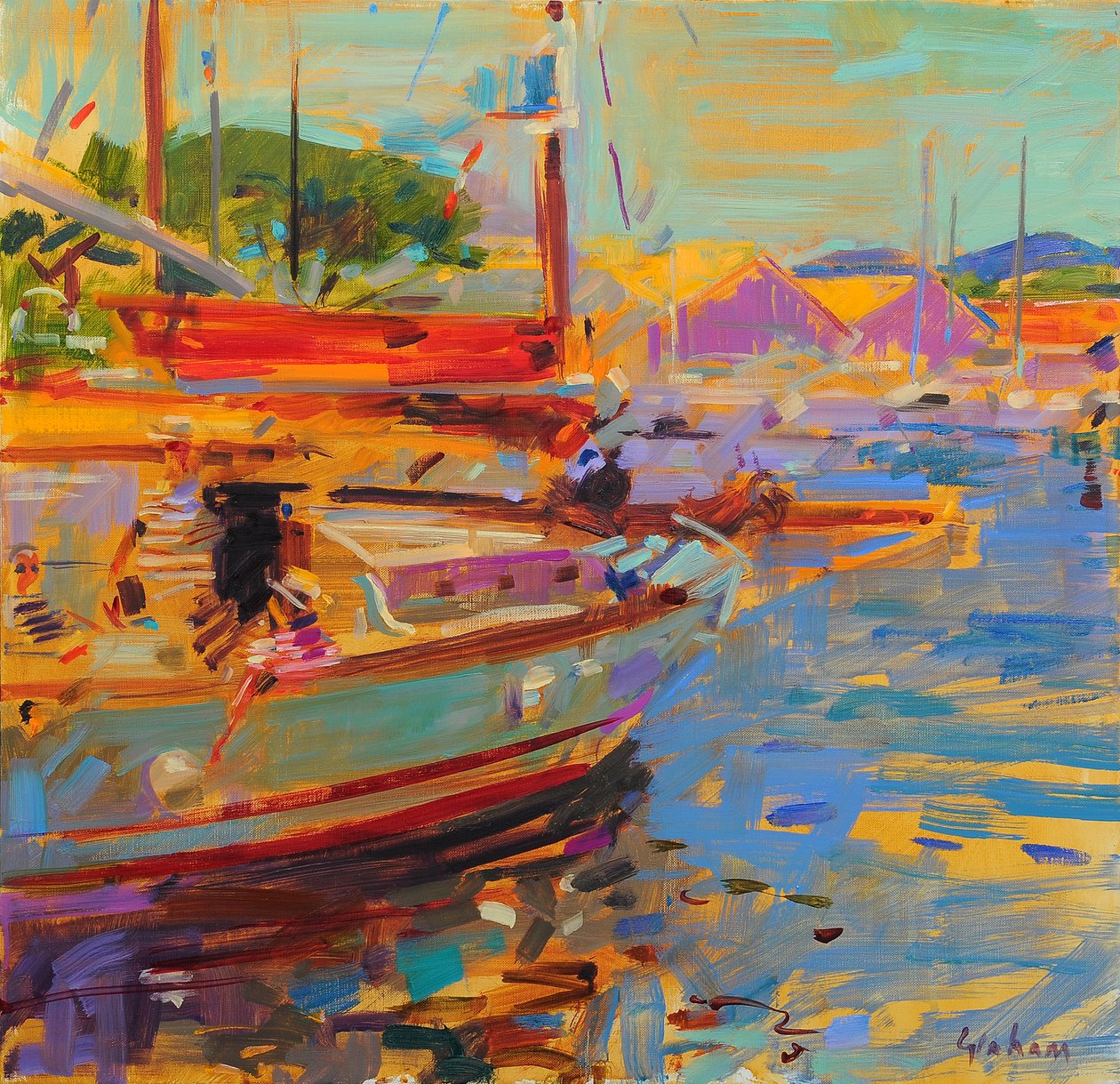 På däck Saint Tropez av Peter Graham (Contemporary)