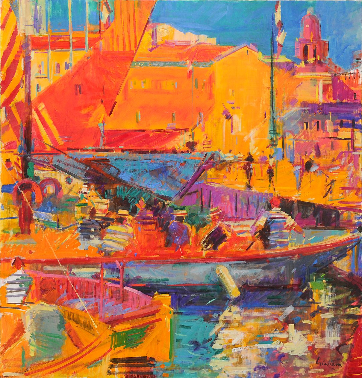 Saint Tropez i maj 2020 av Peter Graham (Contemporary)