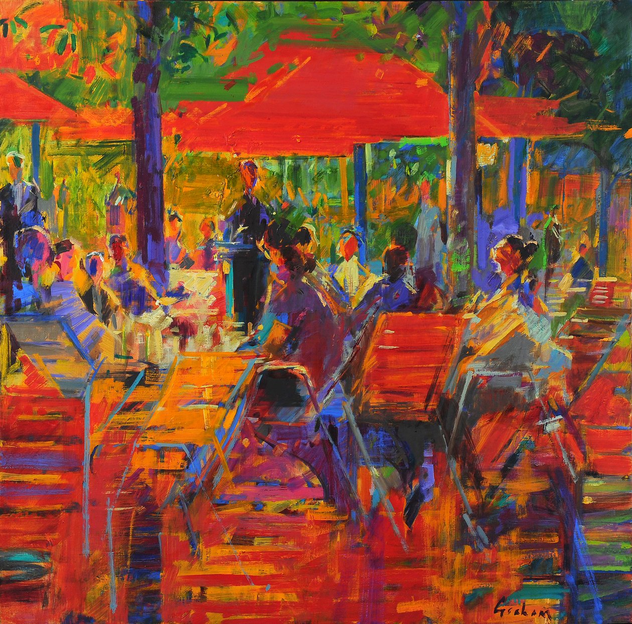 Jardin de Paris (olja på duk) av Peter Graham