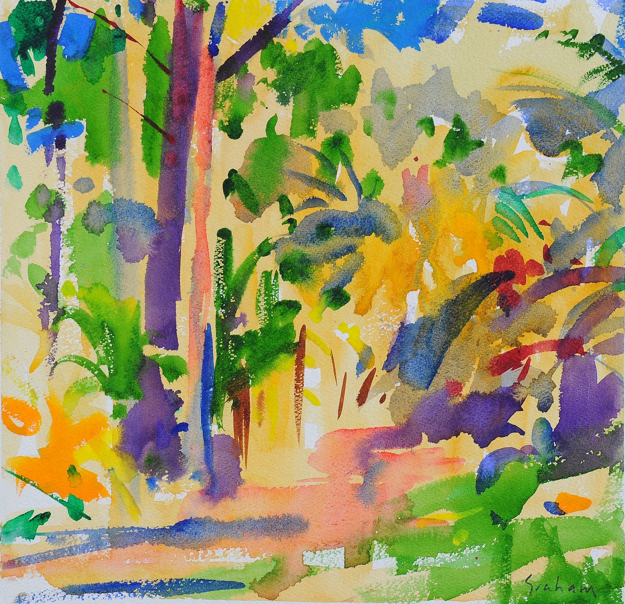 Maui Rainforest, 2023 (akvarell) av Peter Graham