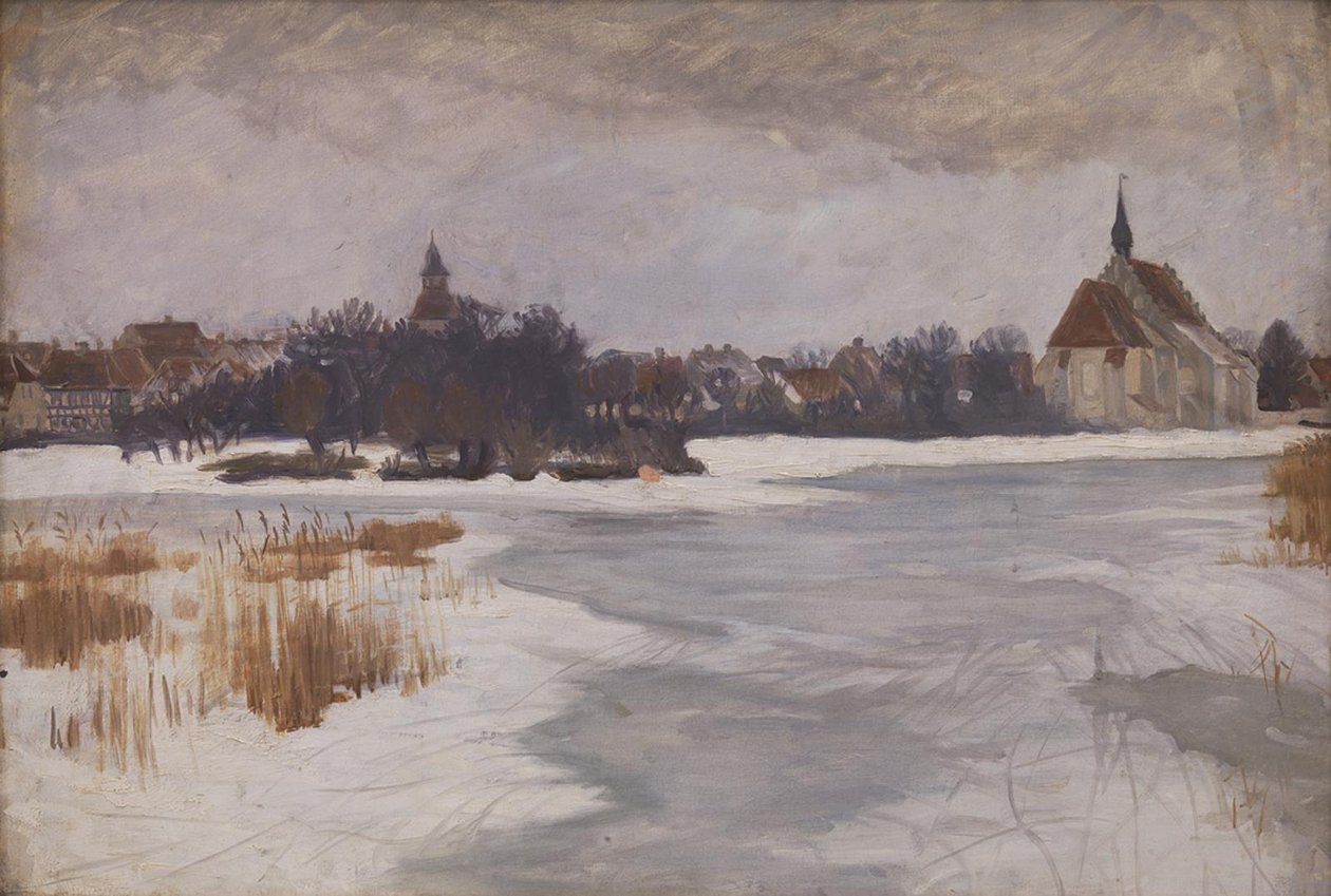 Utsikt över Faaborg. Vinter av Peter Hansen