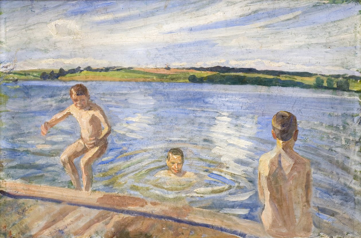 Pojkar som badar av Peter Hansen