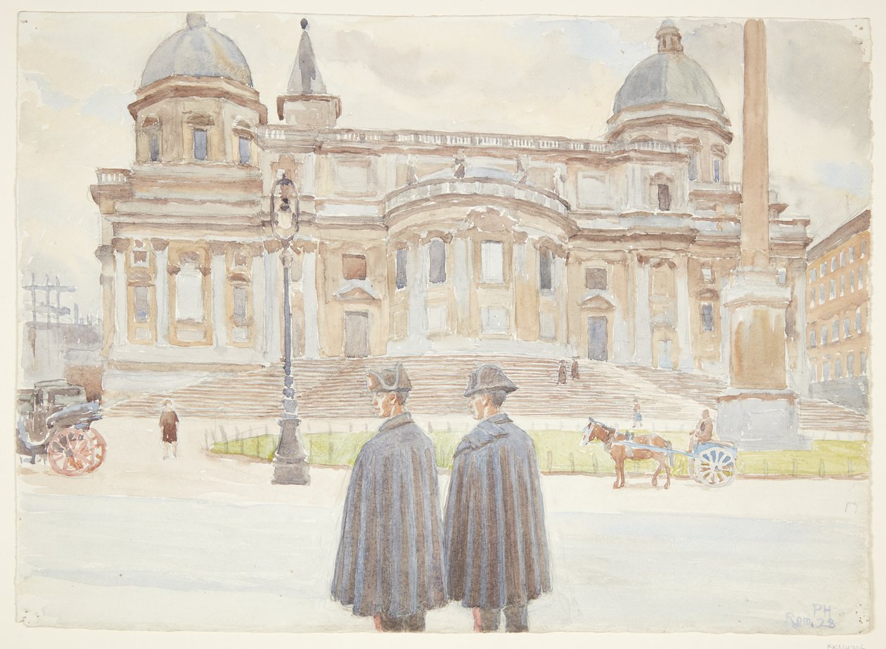 Två Carabinieri utanför Santa Maria Maggiore av Peter Hansen