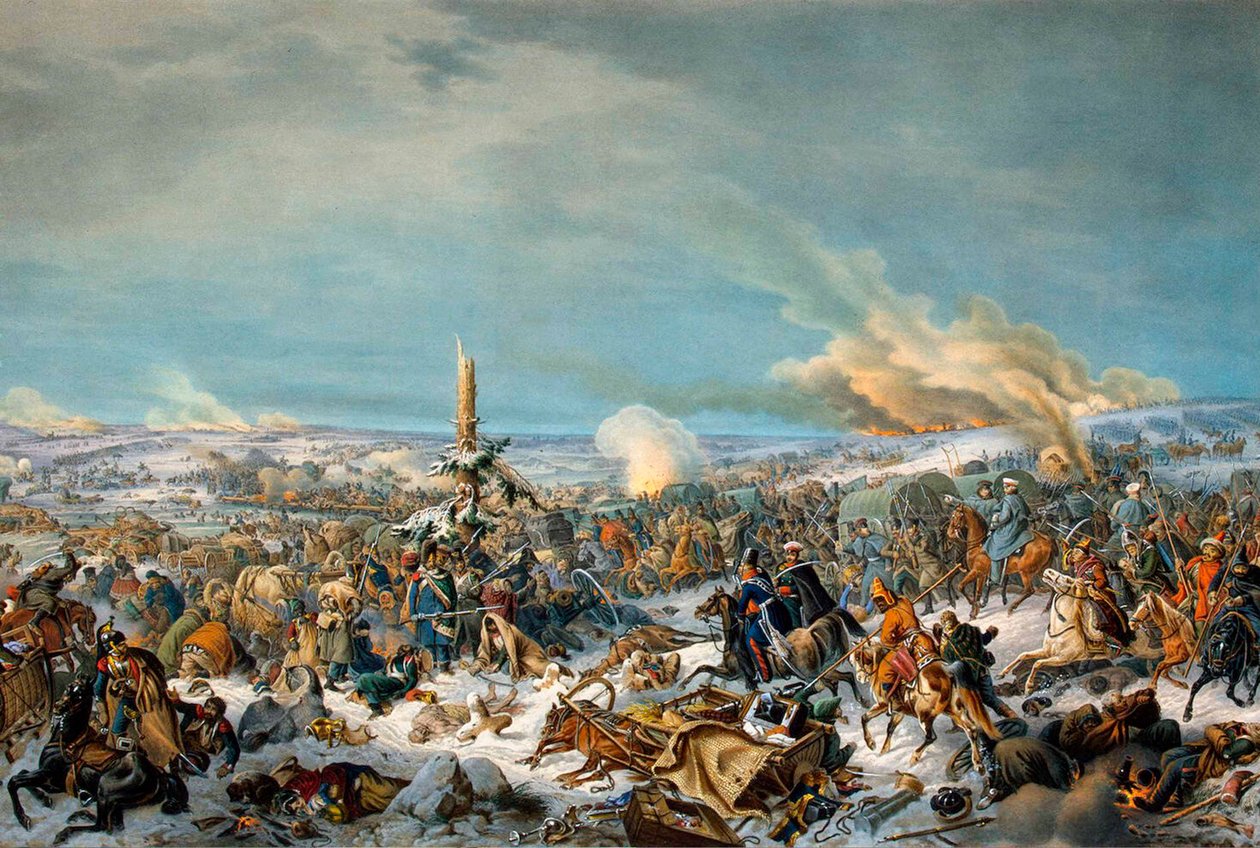 Korsar Berezinafloden, Ryssland, 27 november 1812 1844. av Peter Heinrich Lambert von Hess