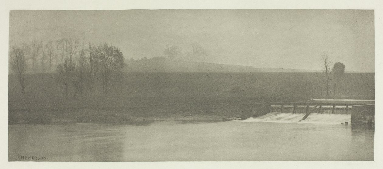 En regnig dag vid Flanders Weir av Peter Henry Emerson