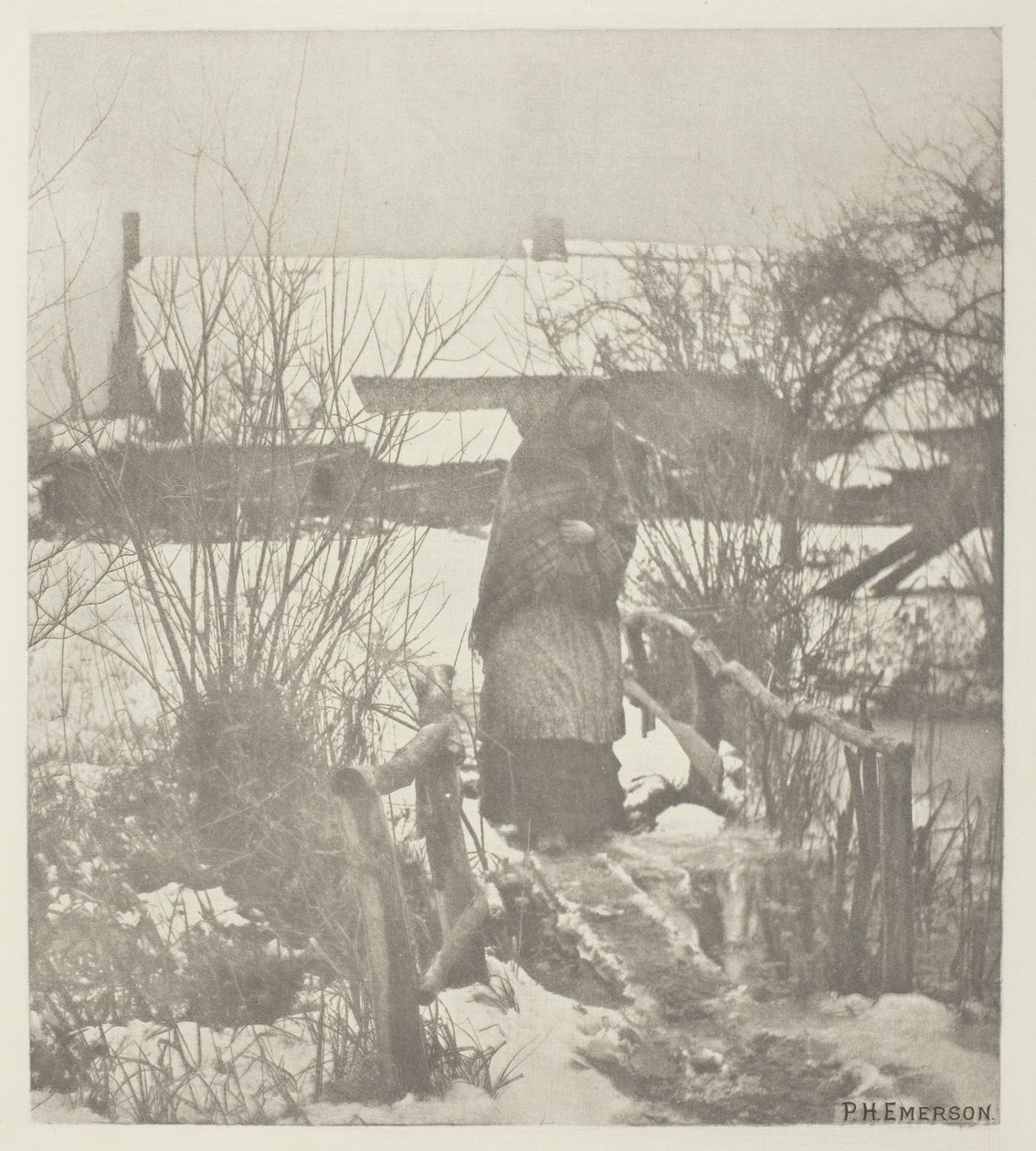 A Slippery Path - Winter Scene (Norfolk) av Peter Henry Emerson