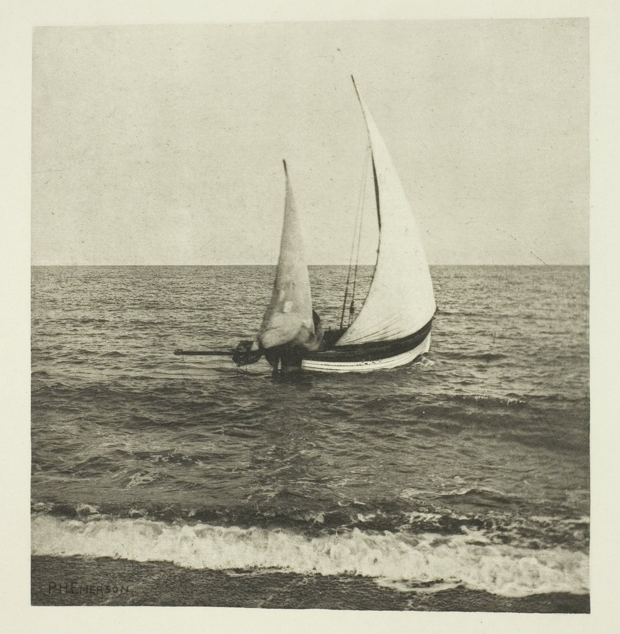 En Suffolk Shrimper "Going Off" av Peter Henry Emerson