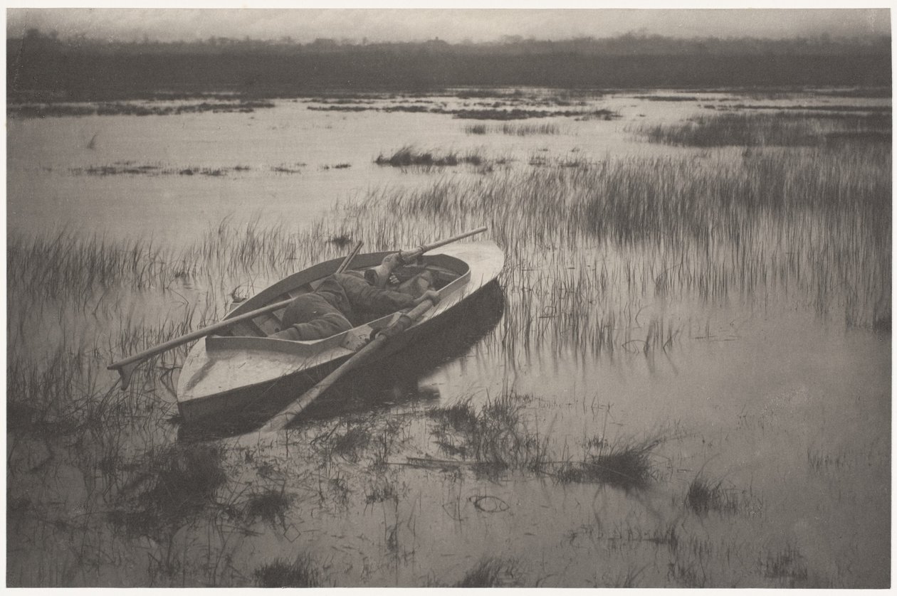 Jägare som närmar sig fågelvilt av Peter Henry Emerson