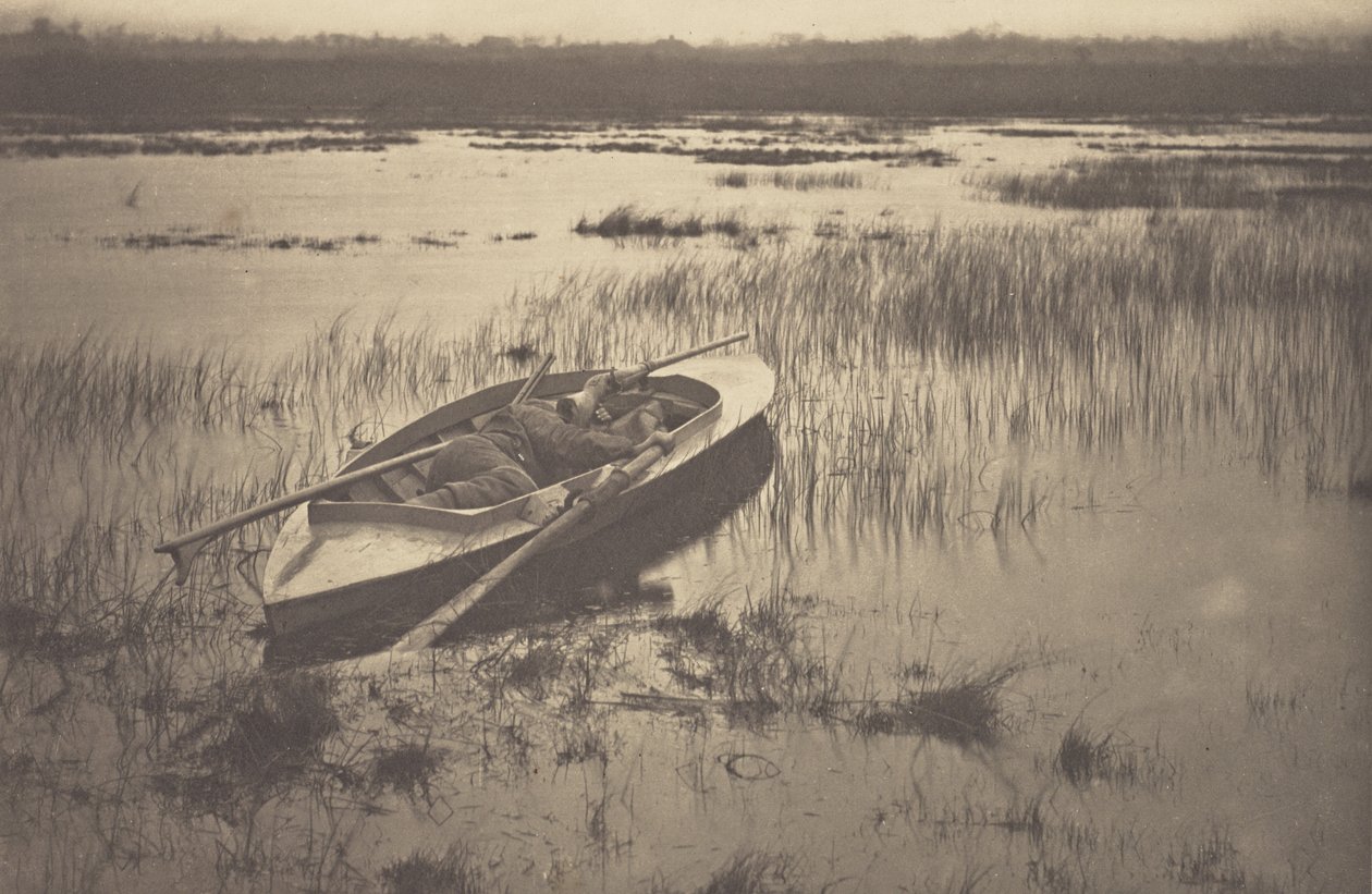 Jägare som smyger sig på fågelvilt av Peter Henry Emerson