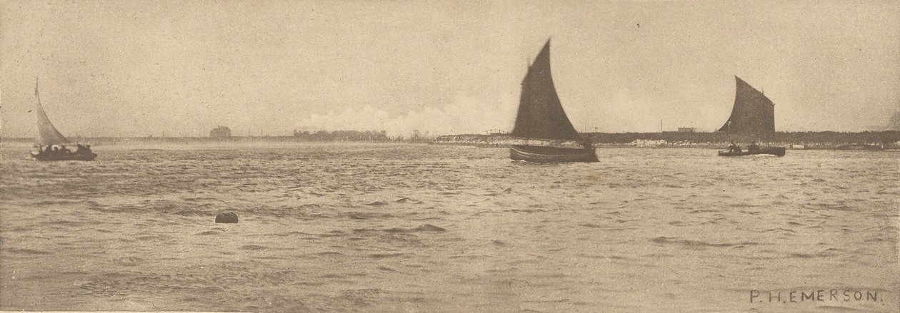 På Breydon Water - havsdimma på väg upp av Peter Henry Emerson