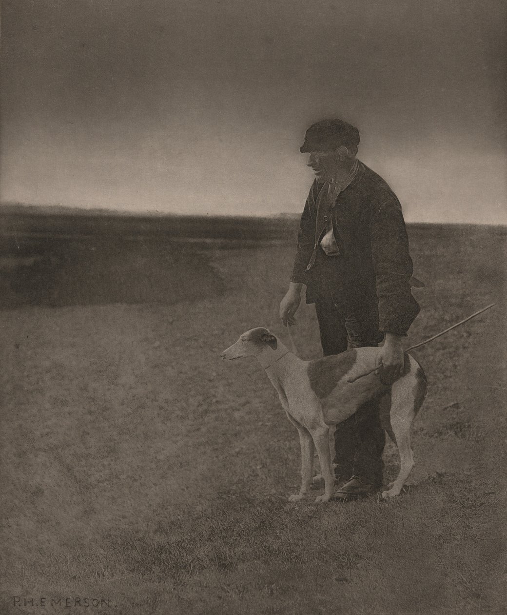 Tjuvskytten - en hare i utsikt,1888 (foto) av Peter Henry Emerson