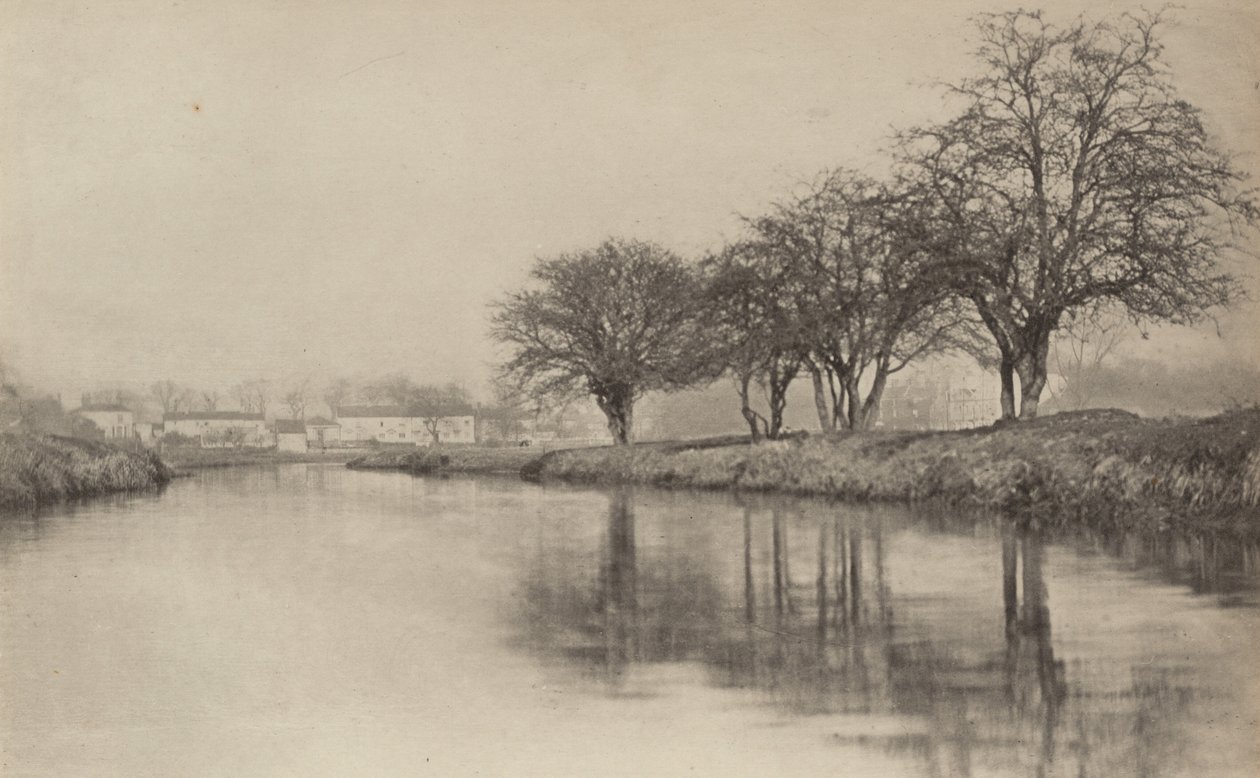 Byn vid floden,1890-1891, tryckt 1893 (foto) av Peter Henry Emerson