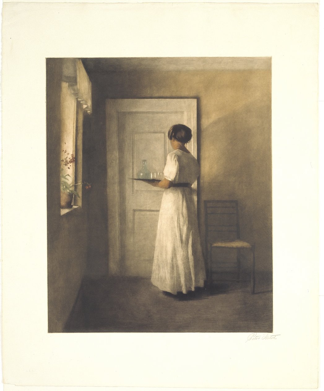 Ung flicka med en bricka av Peter Vilhelm Ilsted