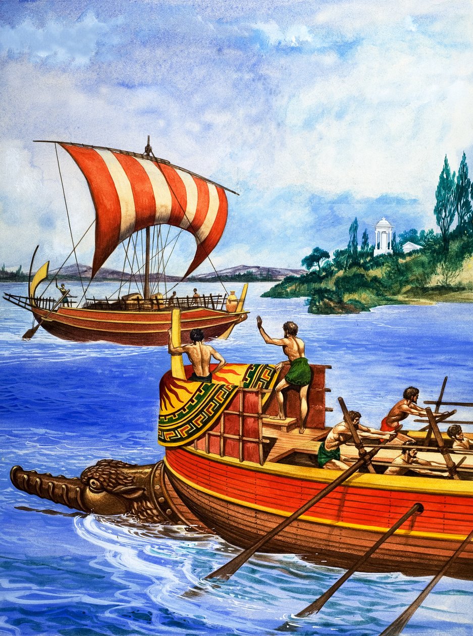Fartygen i antikens Grekland, illustration form "Treasure av Peter Jackson