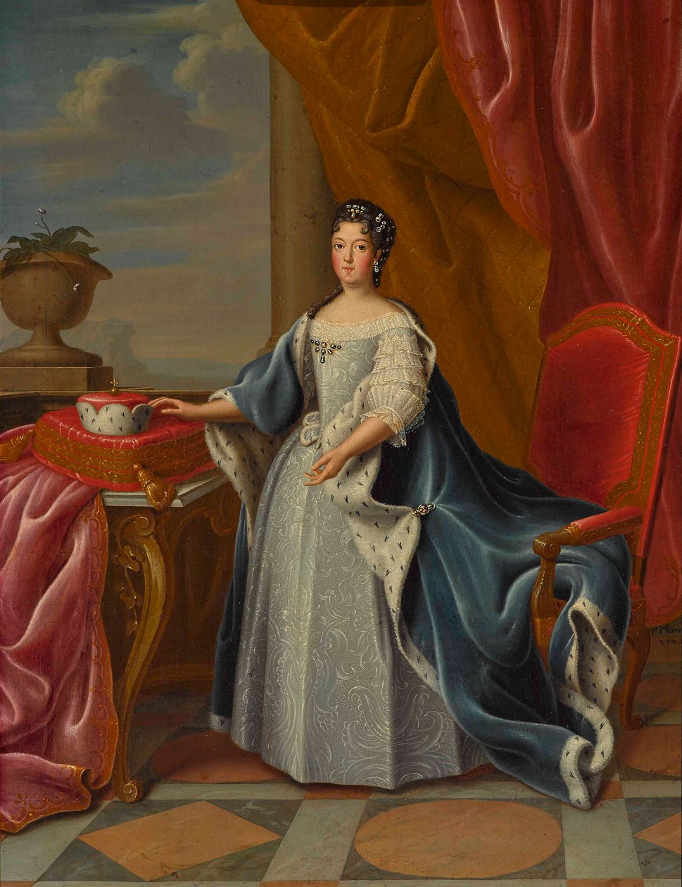Porträtt av Theresa Kunegunda Sobieska 1676-1730, kurfurstin av Bayern. av Peter Jacob Horemans