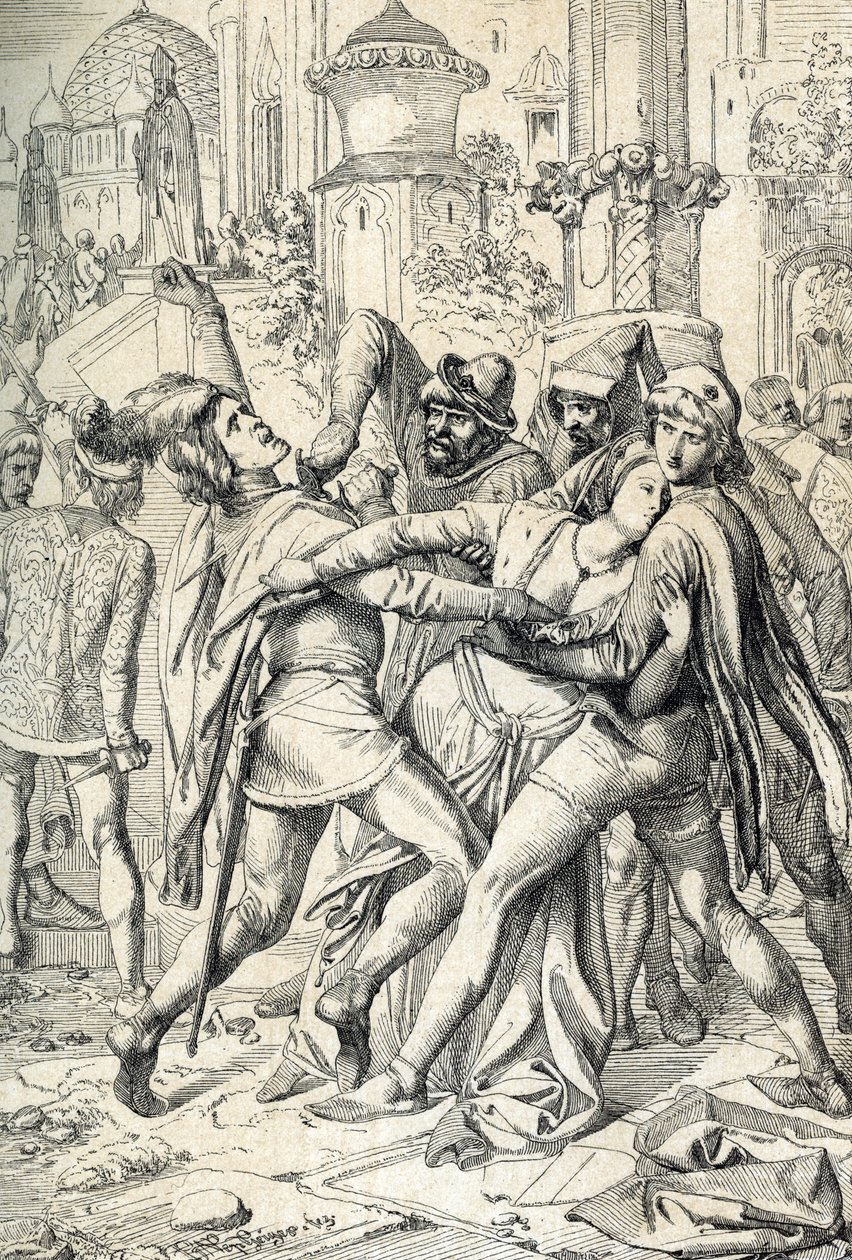 De sicilianska veperna (Vespri siciliani) folkliga uppror på ön Sicilien mot den franske kungen Karl av Anjous feodala dominans, som inträffade i Palermo och Corleone, 31/03/1282, påsktisdagen - (sicilianska vesper, framgångsrikt uppror den av Peter Johann Nepomuck Geiger