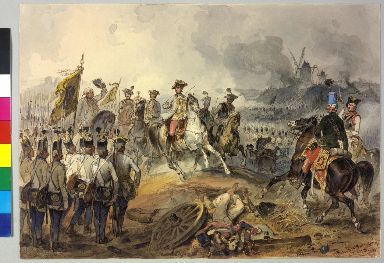 Första koalitionskriget. 1.3.1793. Karlsslaget vid Aldenhoven 1793 av Peter Johann Nepomuk Geiger