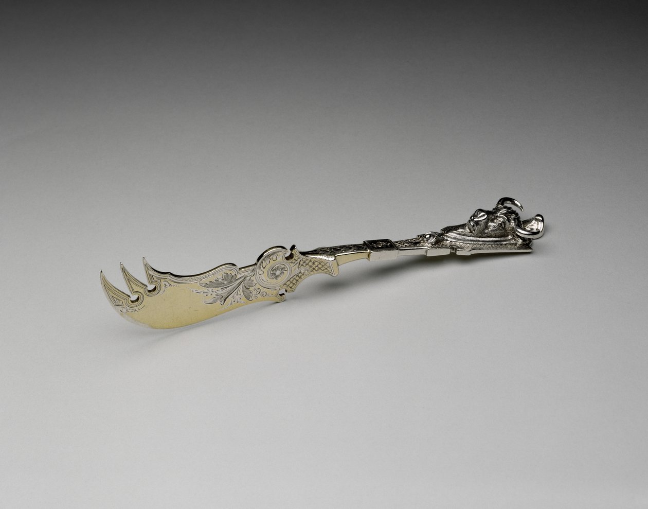 Ostkniv, c. 1865-1870 (förgyllt silver och silver) av Peter L. Krider