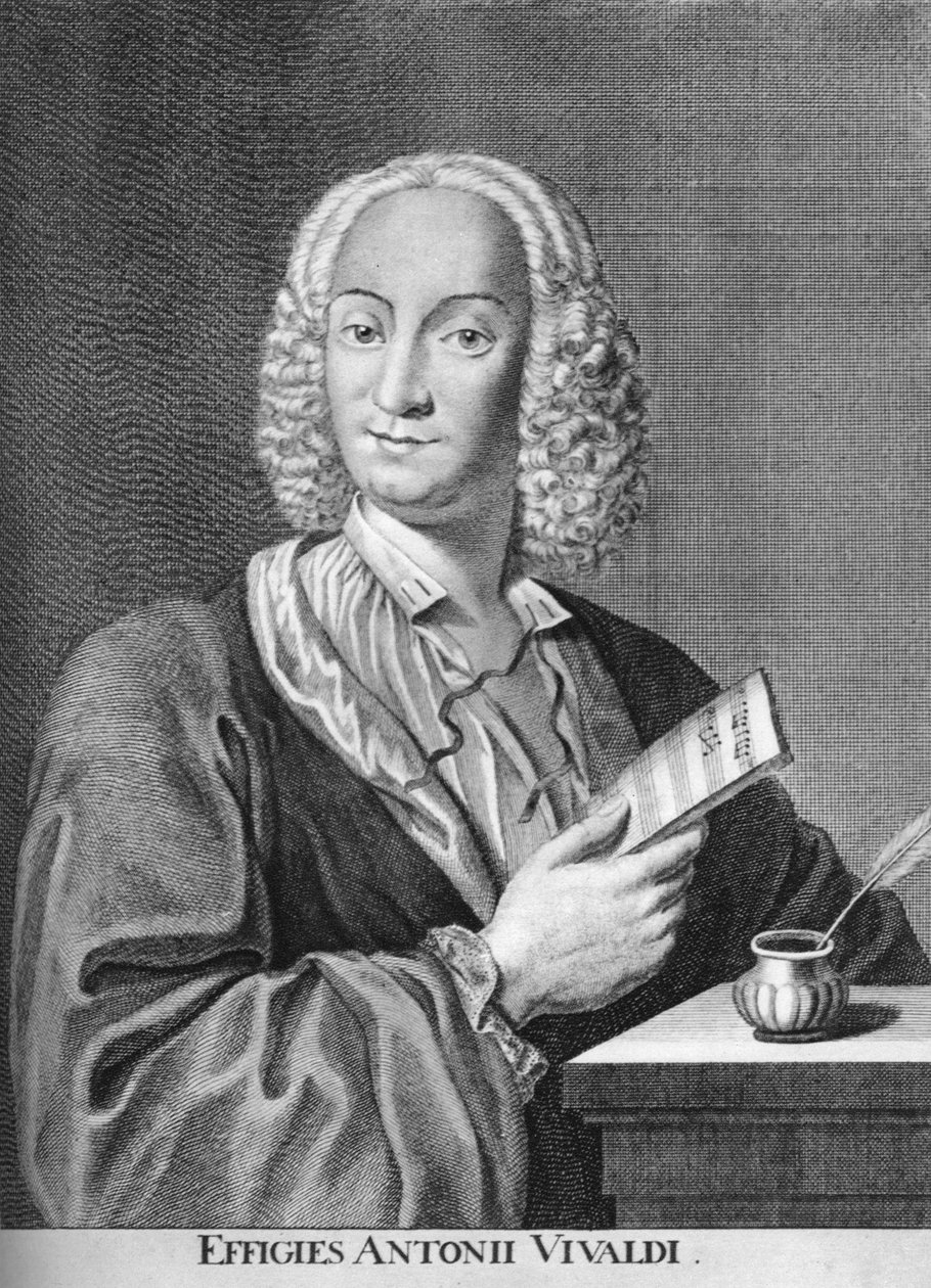 Antonio Vivaldi, italiensk barockkompositör, katolsk präst och virtuos violinist, 1725 av Peter La Cave